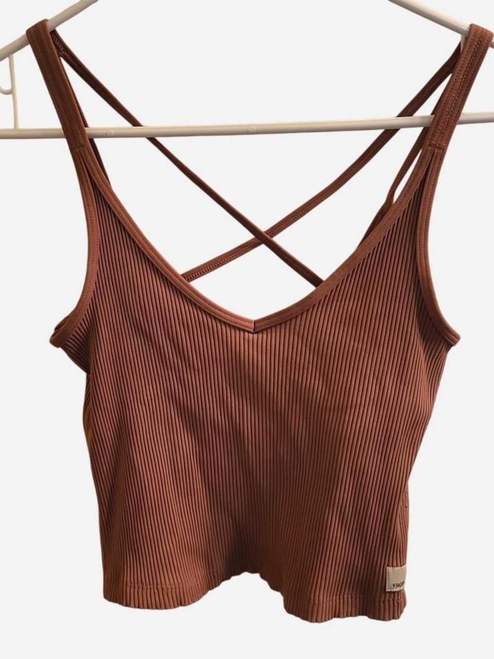 Vuori Women's Ribbed Cross-Back Crop Top